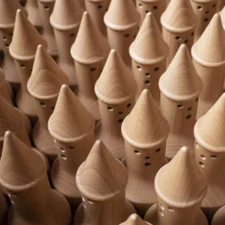 Pinocchio The Biggest Lie Brown Wood Sculpture by Matteo Ragni