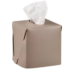 Plain Leather Cappuccino Napkin Holder by Ekaterina Borovkova