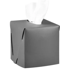 Plain Leather Gray Napkin Holder by Ekaterina Borovkova