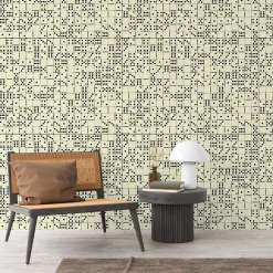 Playful Domino Tile Pattern Wallpaper