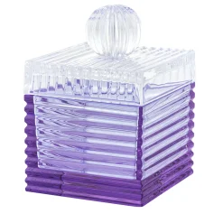 Playful Large Purple and Clear Crystal Box