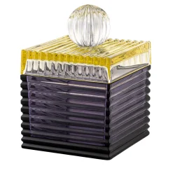 Playful Large Purple and Yellow Crystal Box