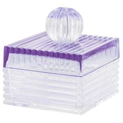 Playful Small Clear and Purple Crystal Box
