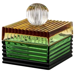 Playful Small Green and Amber Crystal Box