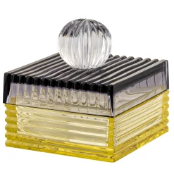 Playful Small Yellow and Gray Crystal Box