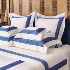 Plissè White & Country Blue US King Sheet Set