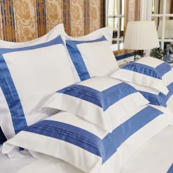 Plissè White & Country Blue US King Sheet Set