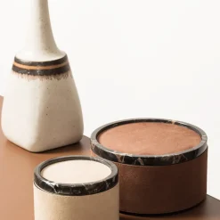 Polo Marmo Beige Small Round Stackable Box