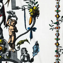 Pompei velvet Plaid with grotesque design