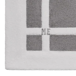 Pompidou Geometric Style White & Grey Bath Mat