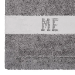 Pompidou Geometric Style White & Grey Bath Towel