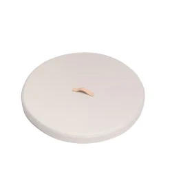 Ponza Knotted Cream Faux-Leather Laundry Basket with Lid