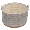 Ponza Knotted Cream Faux-Leather Basket