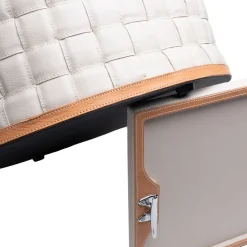 Ponza Knotted Cream Faux-Leather Basket