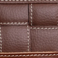 Ponza Knotted Cylindrical Brown Faux-Leather Basket