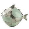 Pop Pesce Palla Green and Silvery Ceramic Sculpture