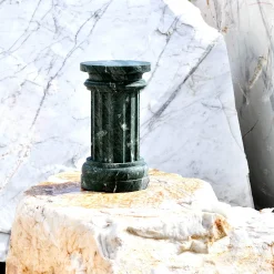 POR TAN TE Satin Green Guatemala marble Column Vase