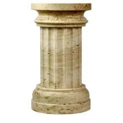 POR TAN TE Satin Travertino marble Column Vase