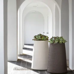 Porto Rotondo Truncated-Conical White Ceramic Vase