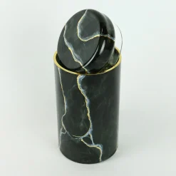 Portoro Black Marble Inspired Glass Tall Jar