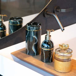 Portoro Marble-Inspired Glass Dispenser