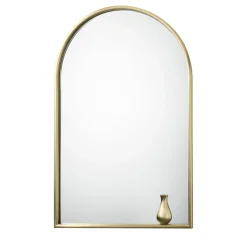 Portrait with Little Vase Mirror in Satin Brass By Elisa Giovannoni