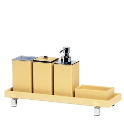 Poseidon Yellow Leather Square Bath Set