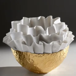 Posidonia Gold Porcelain Centerpiece Bowl