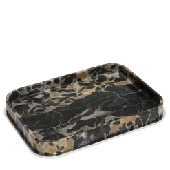 Positano Black Marble Rectangular Large Tray