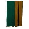 Presagio Fribged Double-Sided Green & Brown Wool Blanket