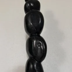 Presenza Invisibile Black Marquina Marble Sculpture on White Base by Piero Speranza