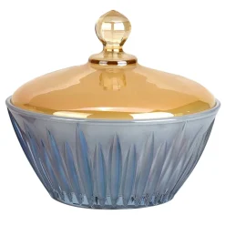 Prestigioso Blue and Yellow Crystal Box with Lid