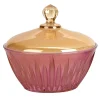 Prestigioso Pink and Yellow Crystal Box with Lid
