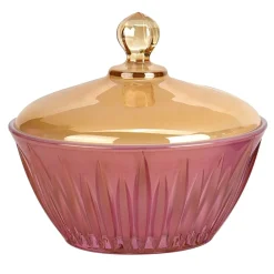 Prestigioso Pink and Yellow Crystal Box with Lid