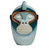 Primates Kandti Glossy Light Blue Ceramic With Metal Details Vase By Elena Salmistraro