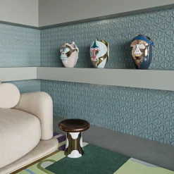 Primates Kandti Glossy Lilac Ceramic With Metal Details Vase By Elena Salmistraro