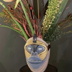 Primates Kandti Glossy Lilac Ceramic With Metal Details Vase By Elena Salmistraro