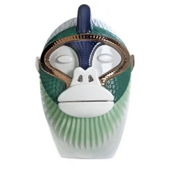 Primates Kanti Glossy Grey And Green Ceramic With Metal Details By Elena Salmistraro