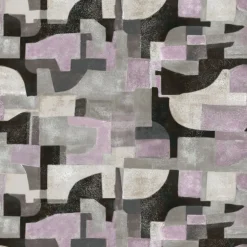 Purple & Black Arcosanti Linen & Cotton Wallcovering Fabric