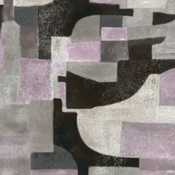 Purple & Black Arcosanti Linen & Cotton Wallcovering Fabric