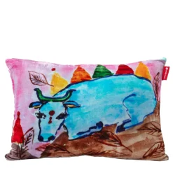 Purple & Blue Silk Velvet Upholstered Cushion