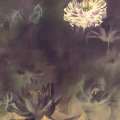 Purple & Gold Fleuraissance Cotton Wallcovering Fabric