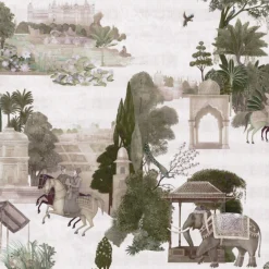 Purple Rajasthan Cotton Wallcovering Fabric