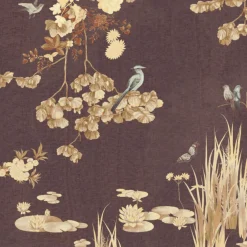 Purple Sevres Polyester Wallcovering Fabric