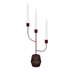 Rami Emperador Dark and Red Candle Holder
