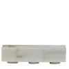RE Triple Squared Paonazzo Marble Candle Holder