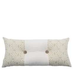 Rectangular Cushion in ivory Cotton Velvet and Jacquard Fabric
