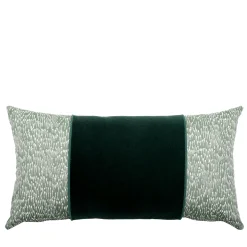 Rectangular Green Band Reverse Filigrana Comete Velvet Cushion