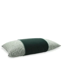 Rectangular Green Band Reverse Filigrana Comete Velvet Cushion