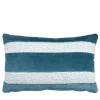Rectangular inlay Elle Cushion in Linen Velvet and Jacquard Fabric